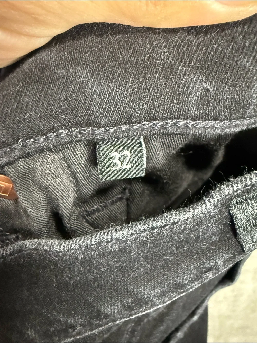 7 For All Mankind Men’s Black Slim Straight Jeans Size 32 Stretch Denim